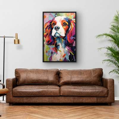 Quadro Decorativo Colorful Cavalier King Charles Spaniel