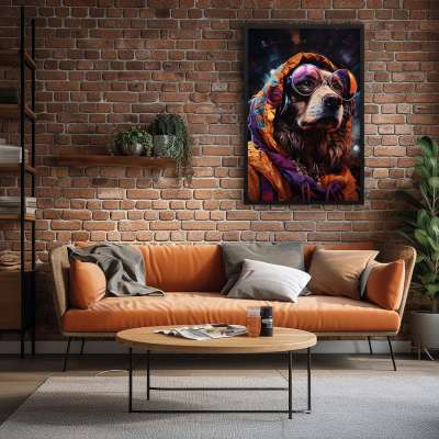 Quadro Decorativo Cocker Spaniel Futurista