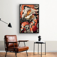 Quadro Decorativo Majestoso Dragão Japonês