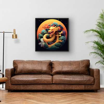 Quadro Decorativo Dragão Japonês