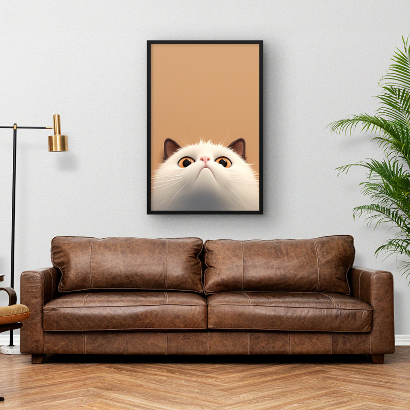 Quadro Decorativo Close no Gatinho