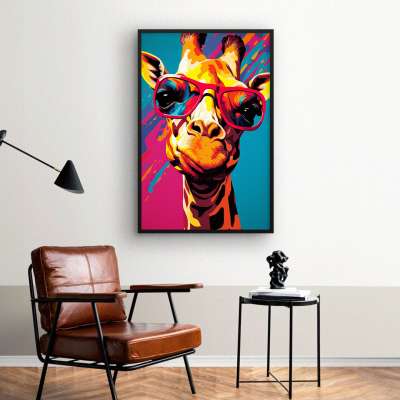 Quadro Decorativo Girafa Descolada