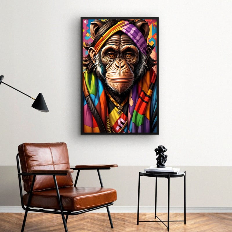 Quadro Decorativo Macaco Descolado