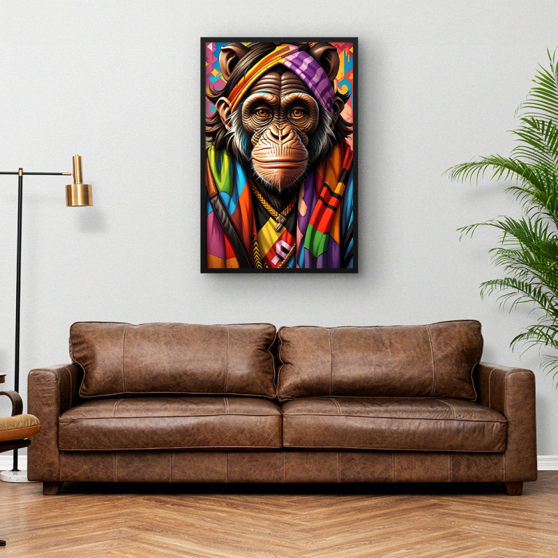 Quadro Decorativo Macaco Descolado