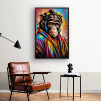 Quadro Decorativo Macaco Descolado Perfil