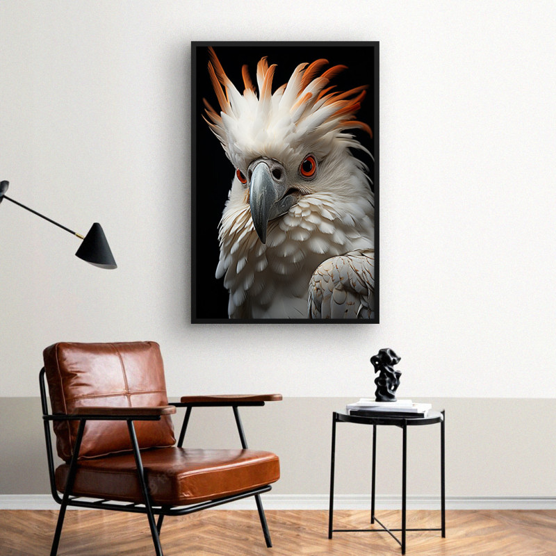 Quadro Decorativo Cacatua da Crista Laranja