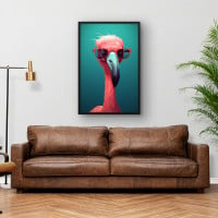 Quadro Decorativo Flamingo Tropical