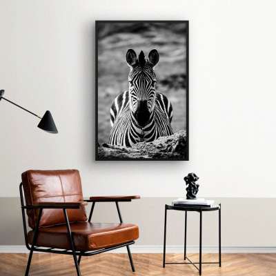 Quadro Decorativo Zebra P&B