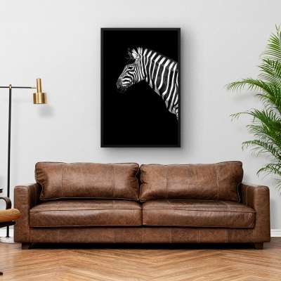 Quadro Decorativo Zebra de Perfil