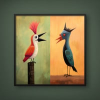 Quadro Decorativo Crazy Birds