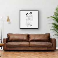 Quadro Decorativo Sketch Two Girls