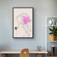 Quadro Decorativo Sketch Flor Serena