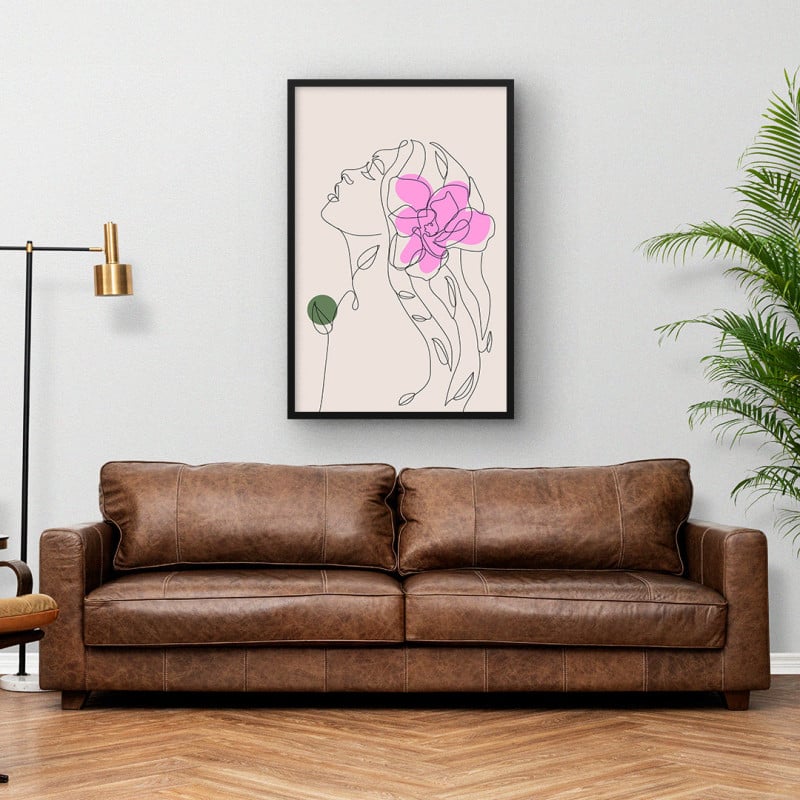 Quadro Decorativo Sketch Flor Serena