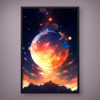 Quadro Decorativo Lua Iluminada