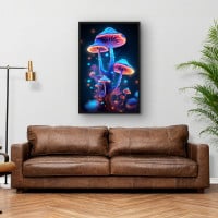 Quadro Decorativo Cogumelos Iluminados