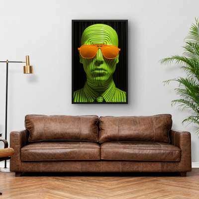 Quadro Decorativo Homem Listrado