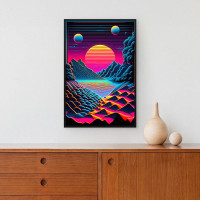 Quadro Decorativo Sunset Retrowave