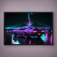 Quadro Decorativo Carro Retrowave