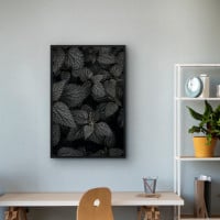 Quadro Decorativo Folhas Negras