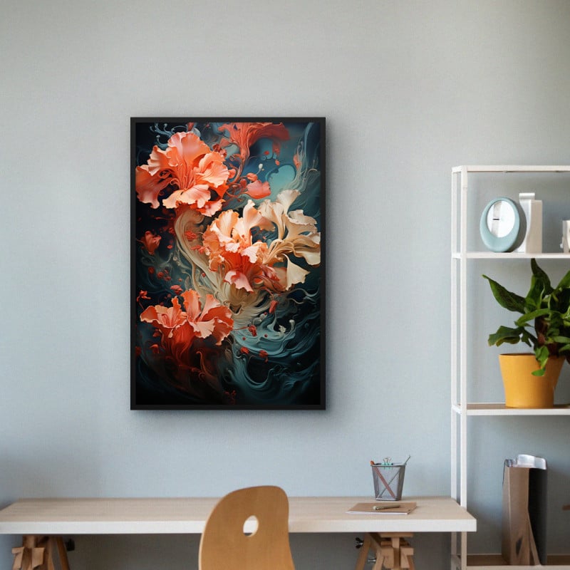 Quadro Decorativo Algas Salmão