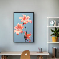 Quadro Decorativo Lírios Salmão