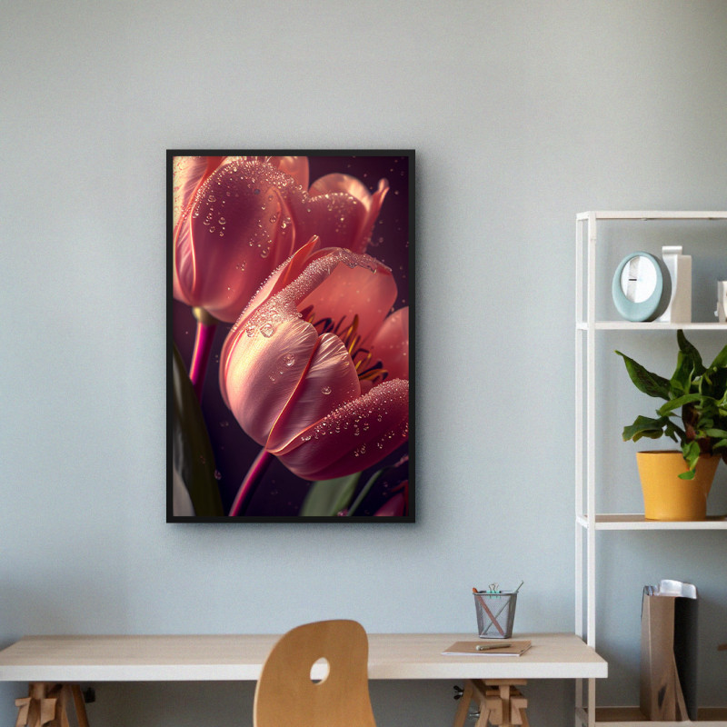 Quadro Decorativo Tulipas Rosa