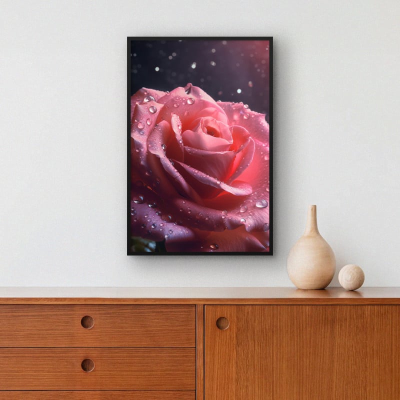 Quadro Decorativo Rosa Cor de Rosa