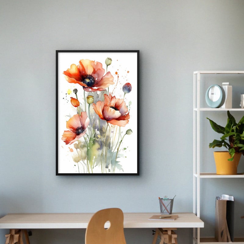 Quadro Decorativo Flores Aquarela II