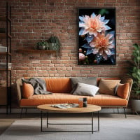 Quadro Decorativo Flores Salmão