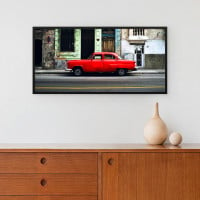 Quadro Decorativo Carro Vintage Vermelho