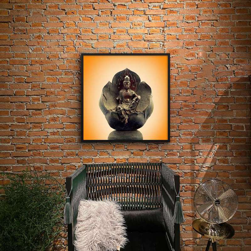 Quadro Decorativo Buda no Trono de Lótus