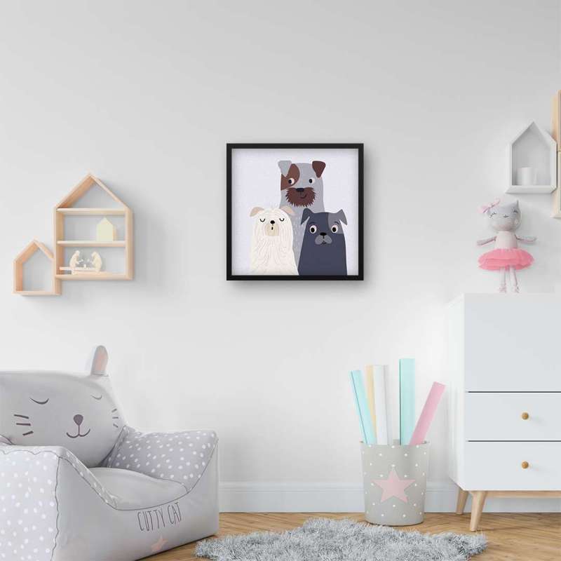 Quadro Decorativo Infantil Doguinhos