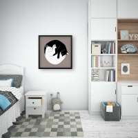 Quadro Decorativo Yin-yang Felino