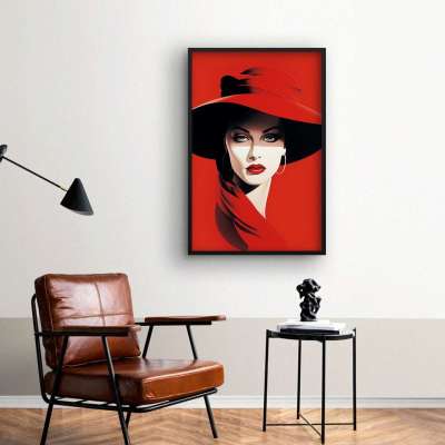 Quadro Decorativo Dama de Vermelho